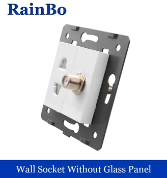 Rainbo 2-hole multifunction socket and satellite socket White Plastic Materials DIY Accessory Function Key EU Standard A8TSSA