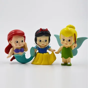 Disney Princess Hot Toys for Kids Birthday Gift Cartoon Snow White 6Pcs/Set Action Figures Dolls Car Anime Figure Juguetes Ty836
