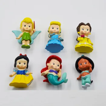 Disney Princess Hot Toys for Kids Birthday Gift Cartoon Snow White 6Pcs/Set Action Figures Dolls Car Anime Figure Juguetes Ty836
