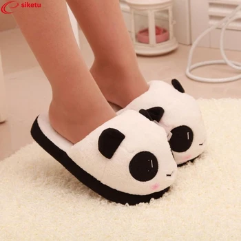 Siketu Gift Drop Shipping Women Panda Winter Warm Plush Antiskid Indoor Home Slippers Dec26