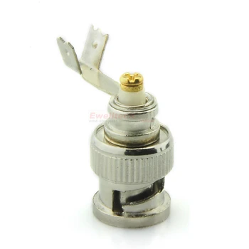 Solderless BNC Male Straight Angle Plug Connector pin for CCTV Camera