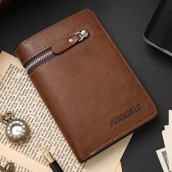 2016 new explosion zipper men's real genuine leather bags multi functional Wallet for male