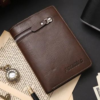 2016 new explosion zipper men's real genuine leather bags multi functional Wallet for male