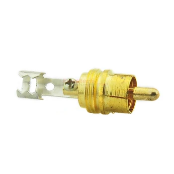 Solderless RCA Male Connector Gold Plated Audio Plug Adapter Coupler