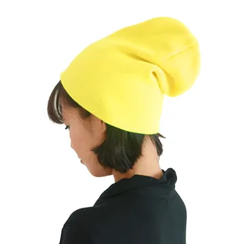 Factory Price! Unisex Warm Knit Hats Women Men Plain Winter Beanie Hats Winter Cap Slouchy Hat