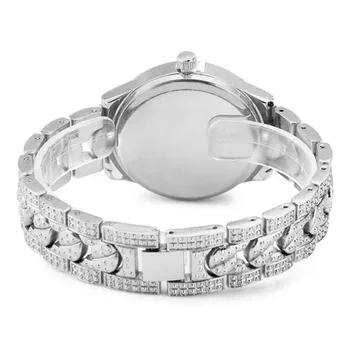 Women Lady Diamond Plated Stainless Steel Strap Quartz Wrist Watches Clothes 3 Color Elegant relogio feminino