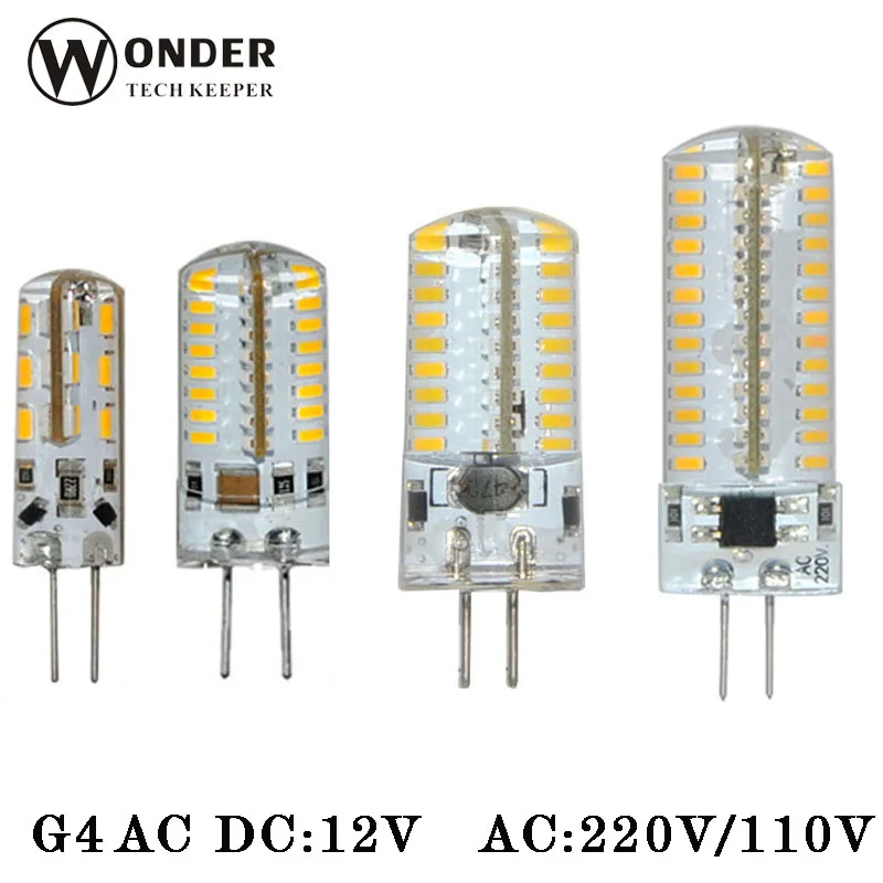Led G4 bulb ACDC12V AC220/110v LED G4 Lamp 3W5W6W9w G4 Lighting SMD3014 G4 Spotlights Led candle light Replace halogen lighting