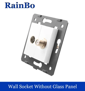 Rainbo White Plastic Materials DIY Accessory Function Key For TV + Satellite socke EU Standard A8TVSA