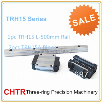 CHTR linear guideways for sewing machine (1pc TRH15 L500mm Linear Rail+2pcs TRH15A Flange Blocks)