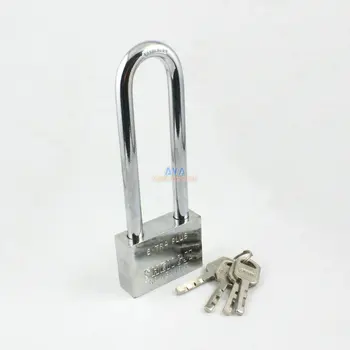 Warehouse Door Gate 60mm Metal Security Lock Padlock Lengthening Lock w 4 Pcs Keys