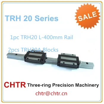 Motorized linear slide guideways (1pcs TRH20 L-400mm Rail+2 pcs TRH20A Flange Block)