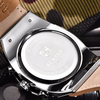 BENYAR Top Brand design Chronograph Sport Mens Watches Fashion Brand Military waterproof Quartz Watch Clock Relogio Masculino