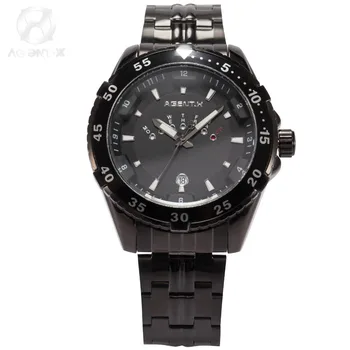 La Vitesse Fatale AGENTX Luxury Brand Date Day Display Black Relogio Full Stainless Steel Strap Quartz Men Military Watch/AGX104