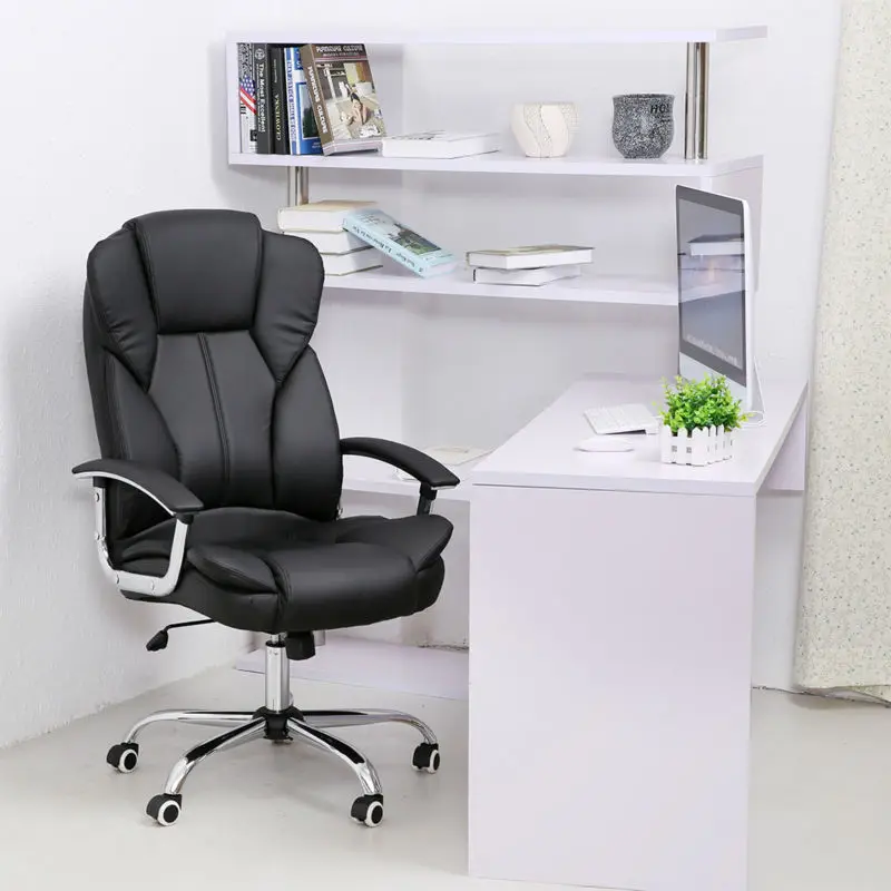 1PC Black Office Furniture Office Manager Chair PU Leather Ergonomic Swial Computer Gaming Chair High Back HC-1603(57B)