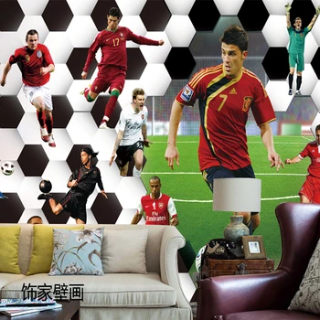 3D sport star mural wallpaper living room bedroom football court stadium playground wallpaper