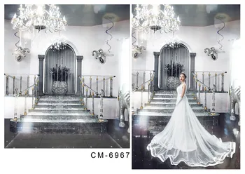 Customize vinyl cloth print European luxury villa photo studio backgrounds for wedding portrait photography backdrops CM-6967