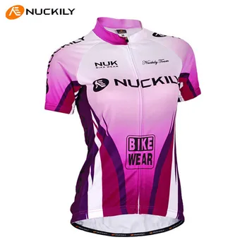 NUCKILY Ropa Ciclismo Women Cycling Jersey Short-sleeve T-shirt Breathable Shorts Bike Clothing Outdoor MTB Cycling Jersey Set