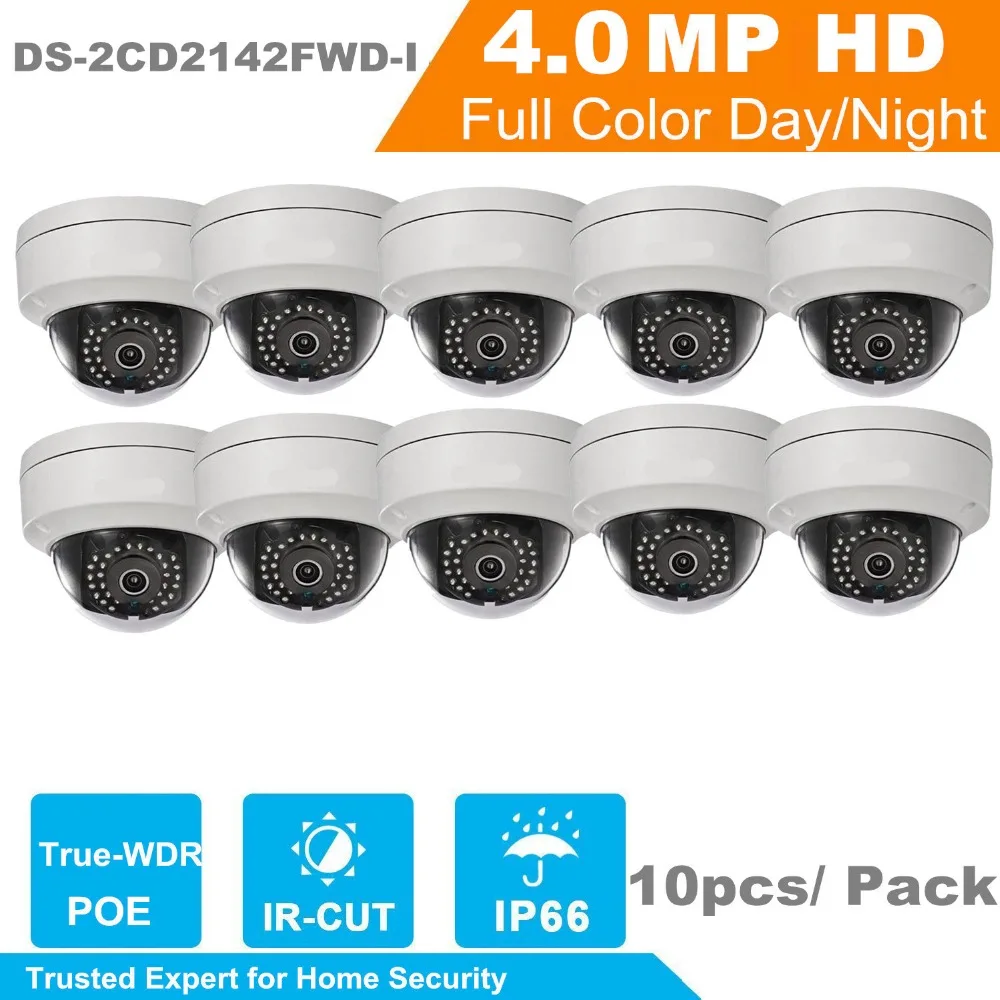 Wholesale English Version CCTV Camera DS-2CD2142FWD-I Dome Audio 4MP Multi Language Mini IR IP Camera Outdoor POE Camera 2.8mm