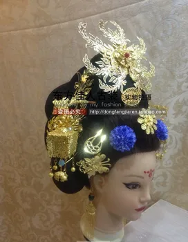 TV Drama Legend of Tang Empress Wumeiniang Hanfu Hair Accessory Set (Hair wig + hair jewelry ) Full Set