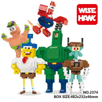 WISE HAWK Spongebob new blocks star wars duplo lepin toys playmobil castle starwars orbeez figure doll car brick