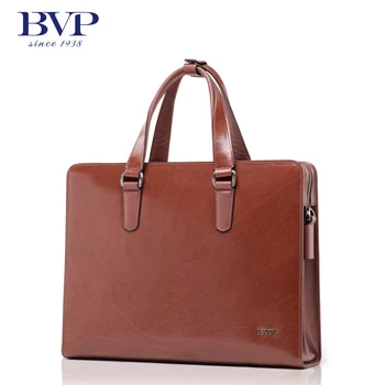 BVP New Arrive Men's Genuine Leather Vintage Frmal Business Lawyer Briefcase Messenger Shoulder Attache Portfolio Tote T1003