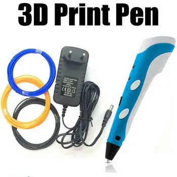 1.75mm ABS/PLA DIY Smart 3D Printing Pen 3D Pen Maker +Free Filament +Adapter Creative Gift For Kids Design Painting Drawing