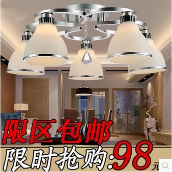 Modern brief led restaurant ceiling light crystal lamp dining table