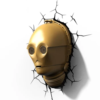 Star Wars Robot C-3PO Modeling 3D Wall Lamp Creative Cartoon LED Night Light for Home Decoration Lights