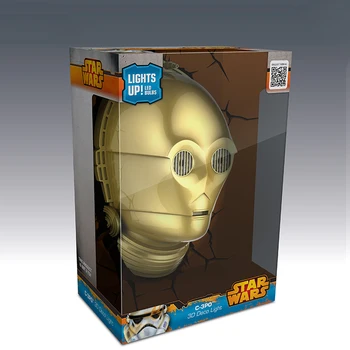 Star Wars Robot C-3PO Modeling 3D Wall Lamp Creative Cartoon LED Night Light for Home Decoration Lights