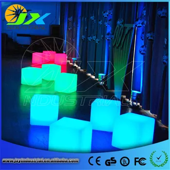 Wireless Outdoor LED Plastic Cube Chair for bar as furniture