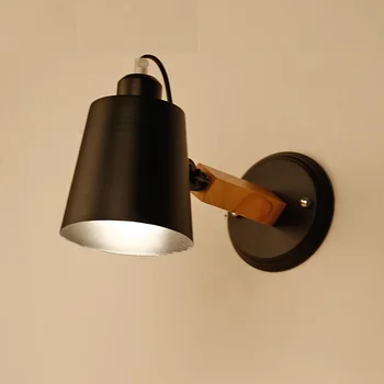 Sweden Design Reading Wall Lamp with Wooden Arm and 13cm Metal Shades, Reading Lights.