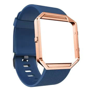 Candy color Watch band Soft Silicone Watch Band Wrist strap + Metal Frame For Fitbit Blaze Watch band Strap Rubber silicone MR