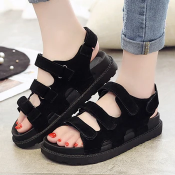 2017 Gladiator Summer Shoes Woman Platform Sandals Women Flats Soft Leather Casual Open Toe Wedges Sandals Women Shoes R18