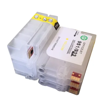 4xHP950 refillable ink cartridges for HP Officejet Pro 8100 8600 8610 8620 8660 8640 8660 8615 8625 with ARC chip show ink level