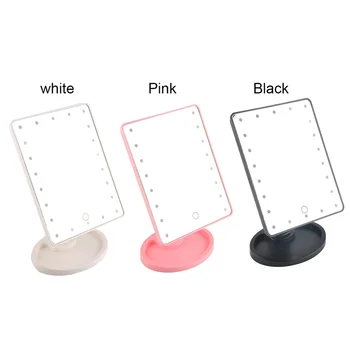 360 Degree Rotation Touch Screen Make Up LED Mirror Cosmetic Folding Portable Compact Pocket With 16 LED Lights Makeup Mirror