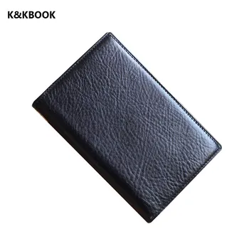 K&KBOOK Cow Genuine Leather Sprial Notebook A7 Pocket Travel Journal Handmade Notepad Vintage loose leaf Journal school supplies