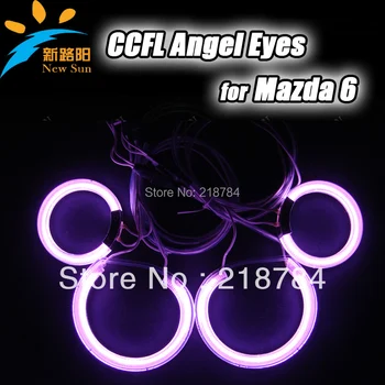 Super bright colorful CCFL Angel Eyes Kit Halo Ring For Mazda6 Angel Eyes Headlamp with 2 inverters