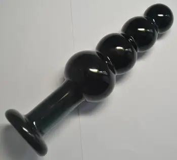Wholesale Black Glass Butt Plug anal plug beads Crystal dildo Adult male female masturbation products Sex toys for women men gay