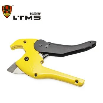 42mm Plastic Pipe Handle Cutting Tool 65# Manganese Tubing Portable Fast Plumbing Tube Hose Ratcheting Type PVC Pipe Cutter