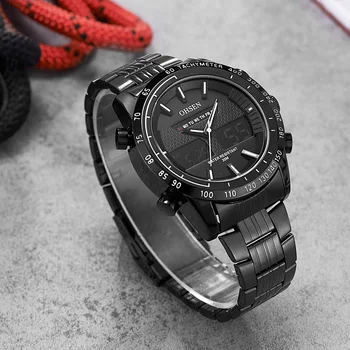 2017 OHSEN Sports Wristwatch Military Watch Men Waterproof LED Back Light Multifunctional Analog Digital Fashion Quartz Relogio