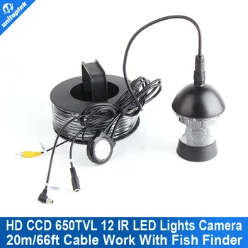 Only 20m Cable + CCD 650TVL Rotate 360 Degree 12 White Leds Waterproof Camera For Underwater Fishing Camera System Fish Finder