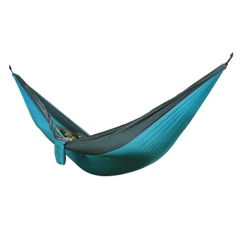 2 People Portable Parachute Hammock for outdoor CampingSky blue with gray side 270*140 cm