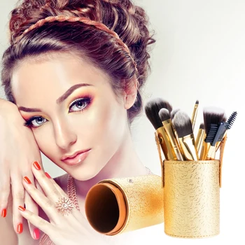 12Pcs Makeup Brush Sets with Makeup Holder Cosmetic Foundation Blending Brush kits