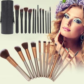12Pcs Makeup Brush Sets with Makeup Holder Cosmetic Foundation Blending Brush kits