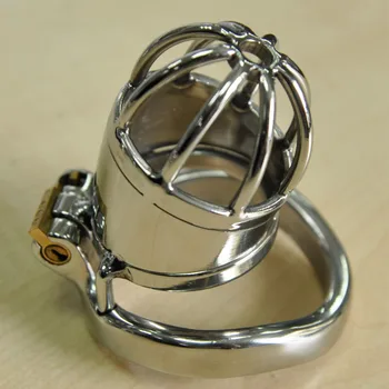 Stainless steel cb6000s male chastity cage device penis lock with arc cock ring male bondage male cage sex toys for man