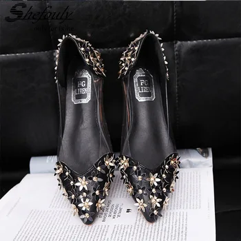 2017 New Spring&Autumn Women Foldable Ballet With Metal Decoration Transparent Shoes,Mary Janes'Crystal Casual Shoes For Woman