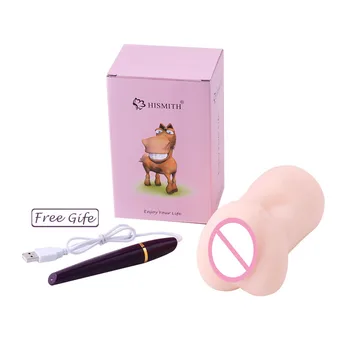 Realistic Male Masturbator Soft Pocket Pussy Vagina Sex Toys for Men Masturbation Cup+Free USB Hole Warmer