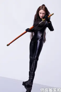 1/6 Scale Female Black Leather Suits Set Model Killer Ninja Warrior Agents Model For 12