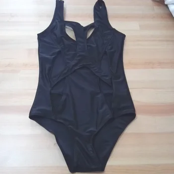 Sport swimsuit 2016 New Black Monokini Ladies Swimwear One Piece High Waist High Cut Sexy Hollow Beach one piece Bathing Suits