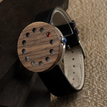 BOBO BIRD C12 Wood Wristwatches Fashion Men's Watch 12 Hole Case Leather Band Casual Quartz Watch for Unisex in Paper Gift Box